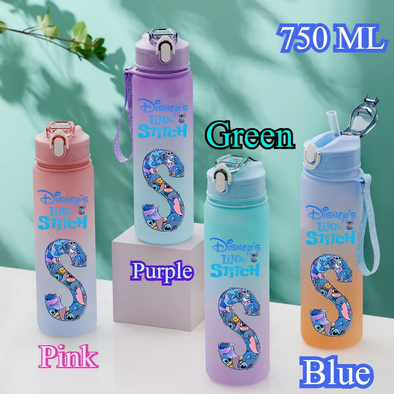 Gourde Disney 750 ML avec lettres A-Z – Grande capacité, portable, imprimée avec personnages d’anime, idéale pour l’extérieur et cadeau.