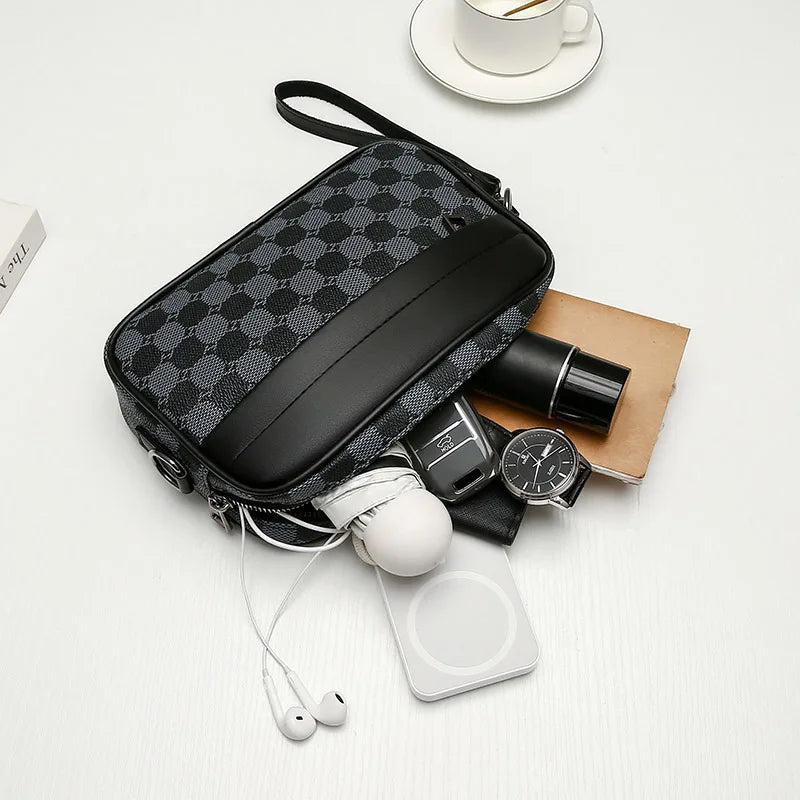 PU Leather Waist Bag for Men – Business Shoulder Strap, Travel Organizer & Phone Pouch