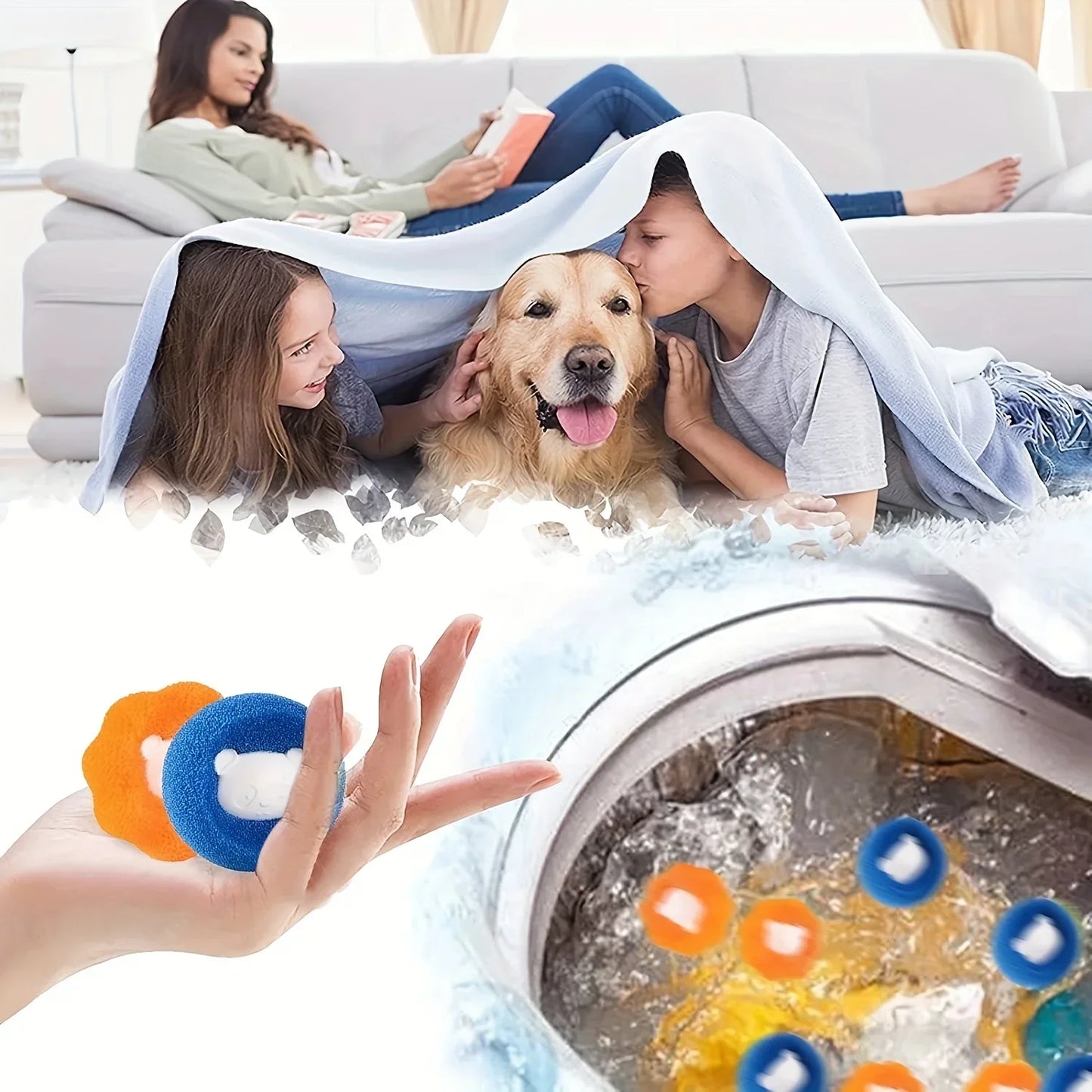 Pet Hair Removal Sponges – Reusable, Washable & Dryer-Friendly, Time-Saving, Flexible for Clothes & Cat Hair