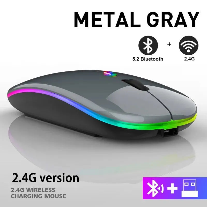 Mouse da gaming Bluetooth wireless RGB – Ergonomico & ricaricabile per PC e laptop