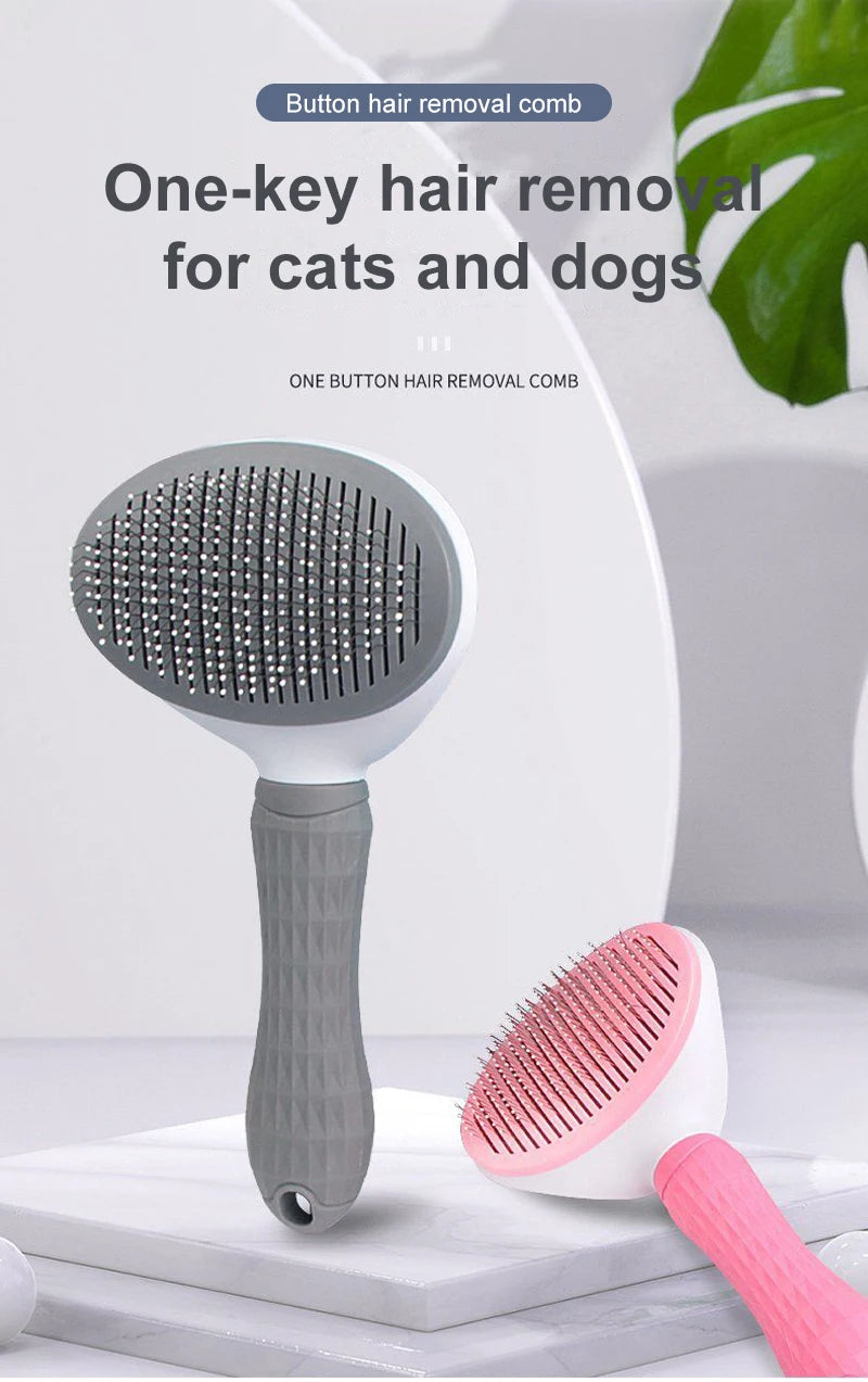 Deshedding brush for dogs and cats – grooming comb for long hair, effective hair removal, pet bath brush