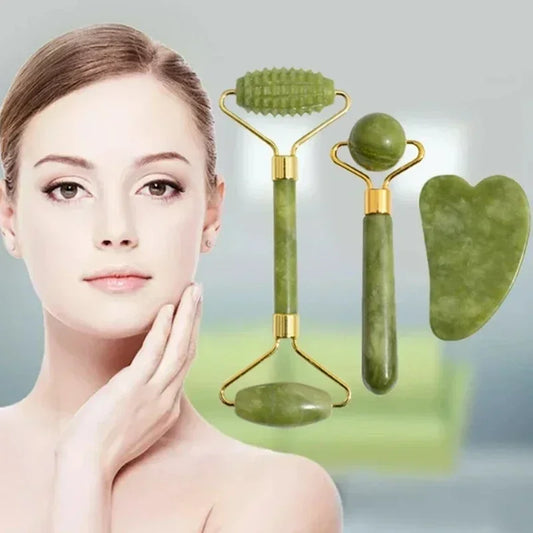 Natural Jade Roller & Gua Sha – Anti-Wrinkle Facial Massage, Skin Care & Relaxation