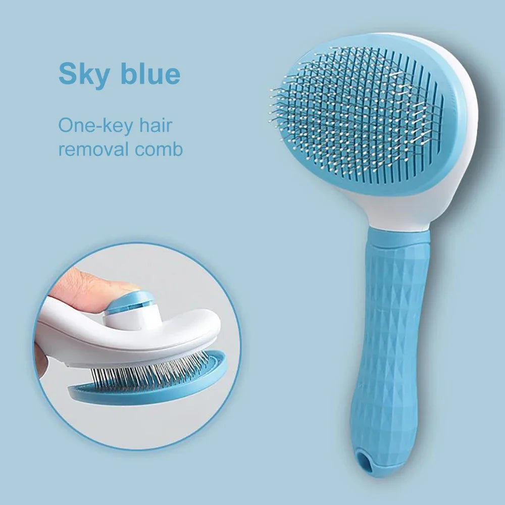 Deshedding brush for dogs and cats – grooming comb for long hair, effective hair removal, pet bath brush