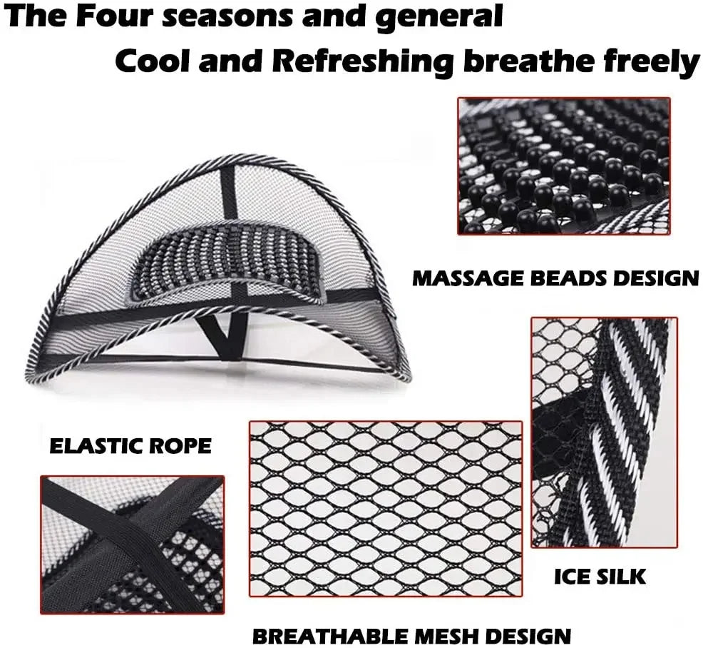 Lumbar Mesh Cushion with Massage – Comfort & Support for Car, Office & Home