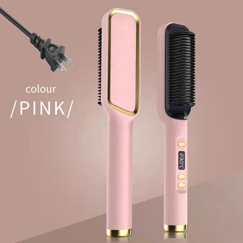 Multifunctional heated electric comb – Hair straightener, negative ion, anti-scald, fast straightening brush