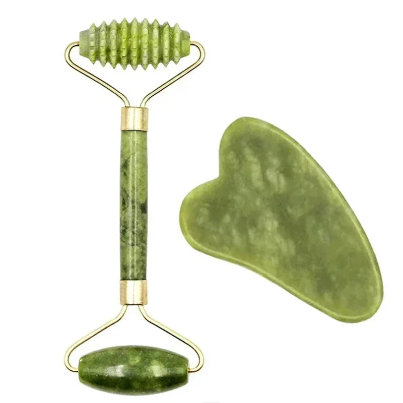 Natural Jade Roller & Gua Sha – Anti-Wrinkle Facial Massage, Skin Care & Relaxation