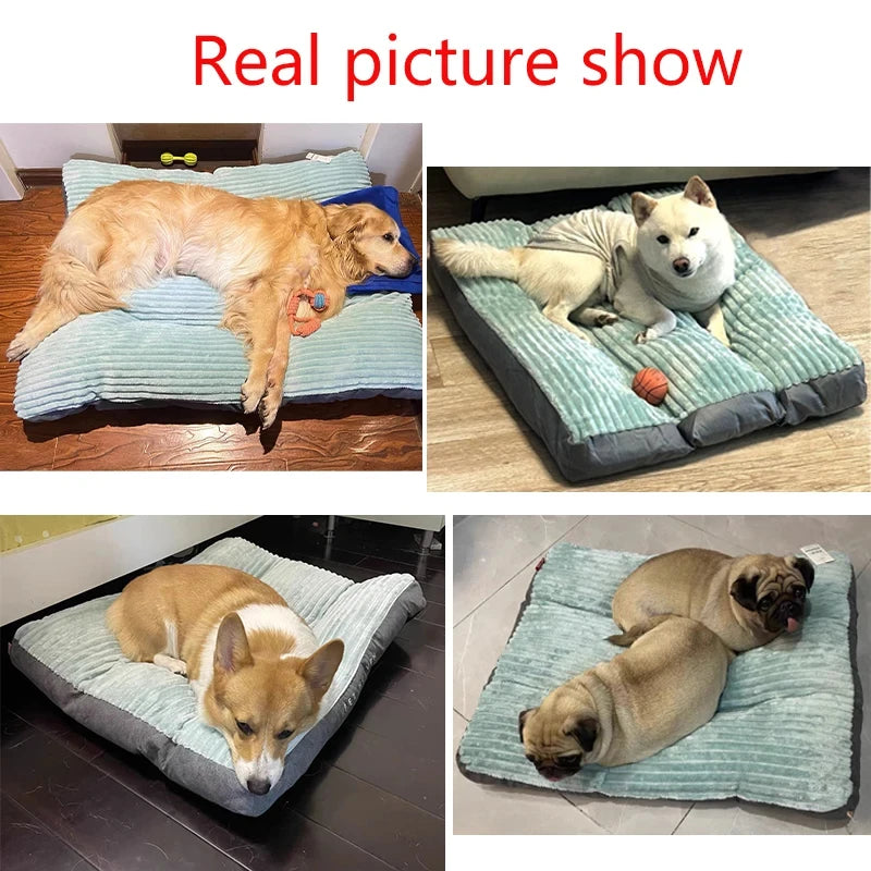 Warm Winter Dog Bed – Soft Corduroy Mat, Washable and Detachable, for Small, Medium, and Large Dogs
