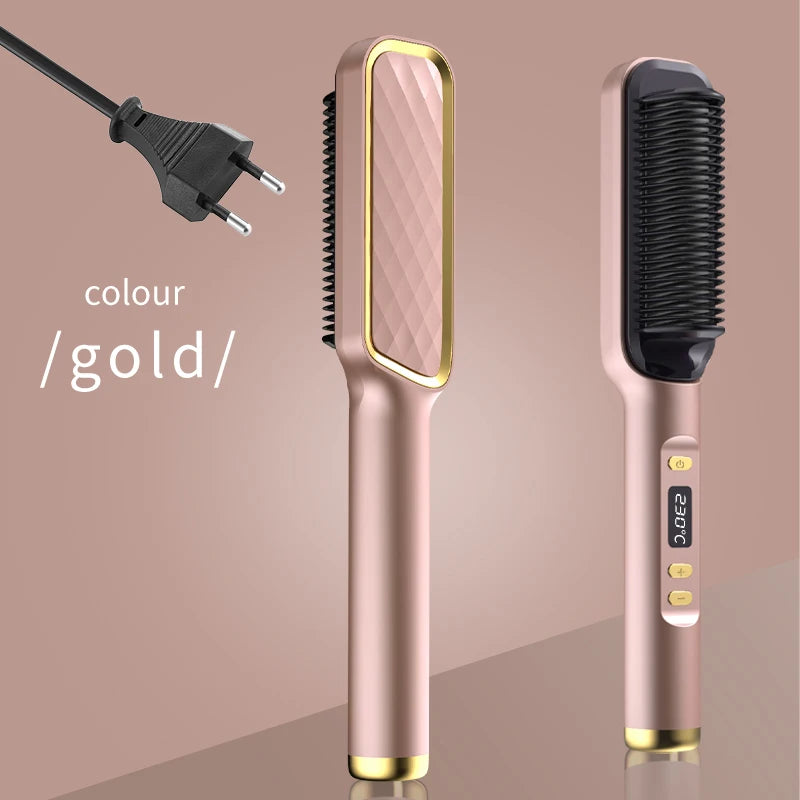 Multifunctional heated electric comb – Hair straightener, negative ion, anti-scald, fast straightening brush
