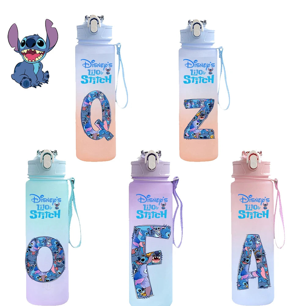 Gourde Disney 750 ML avec lettres A-Z – Grande capacité, portable, imprimée avec personnages d’anime, idéale pour l’extérieur et cadeau.