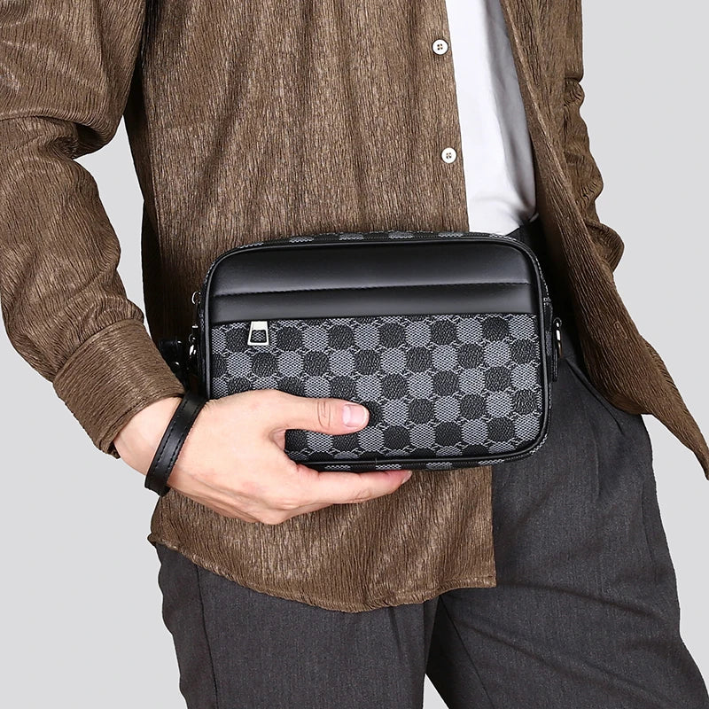 PU Leather Waist Bag for Men – Business Shoulder Strap, Travel Organizer & Phone Pouch