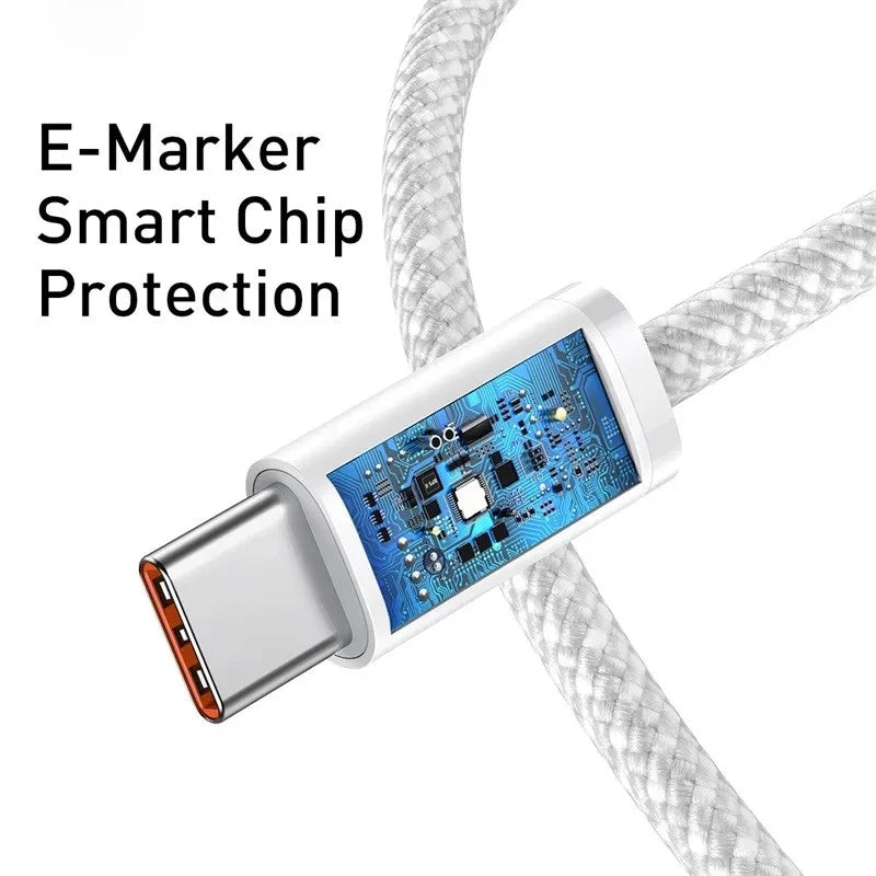 Câble USB-C PD 60W d’Origine – Charge Rapide 5A, Tressé Haute Résistance, Type-C vers Type-C pour iPhone, Samsung, Xiaomi, Huawei