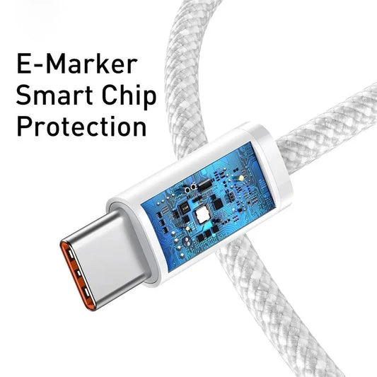 Câble USB-C PD 60W d’Origine – Charge Rapide 5A, Tressé Haute Résistance, Type-C vers Type-C pour iPhone, Samsung, Xiaomi, Huawei