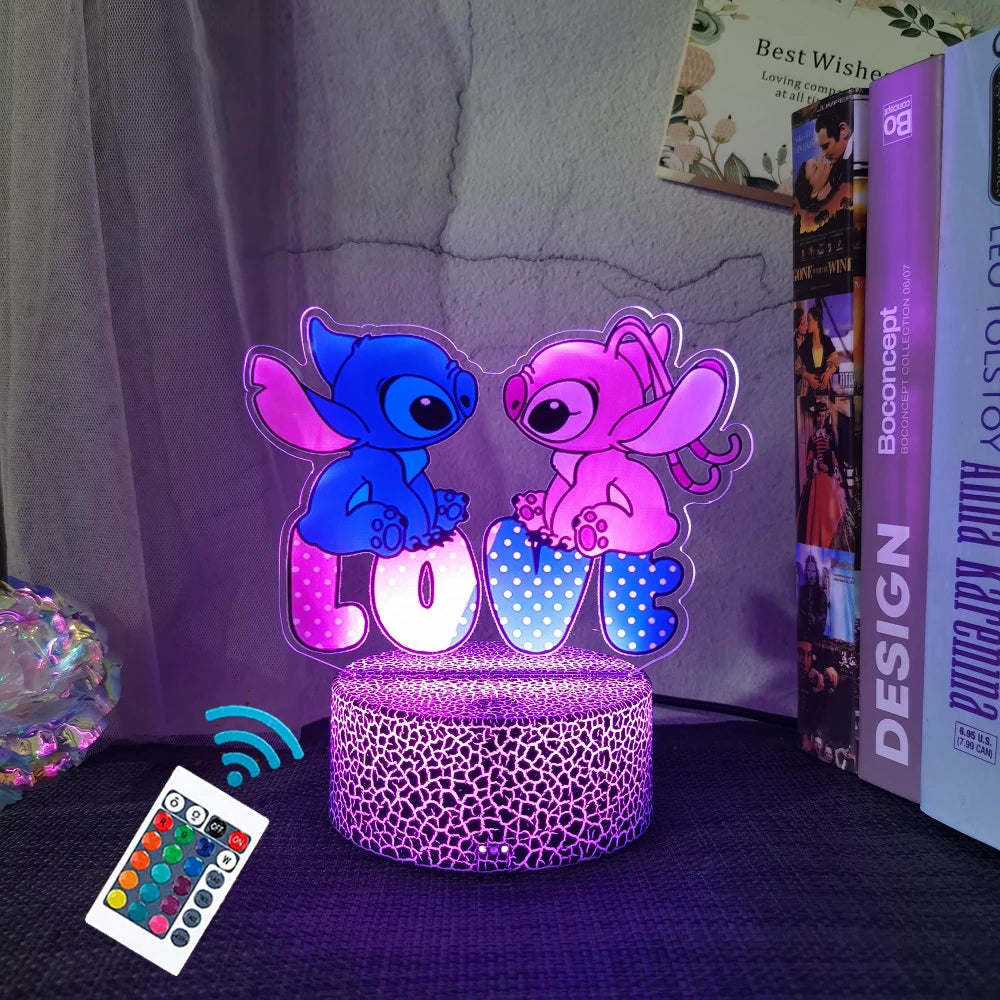 Lampada Notturna Lilo & Stitch™ 3D LED Multicolore – 16 Colori & Telecomando Intelligente | Regalo per Bambini & Decorazione Magica per la Camera 🌙✨