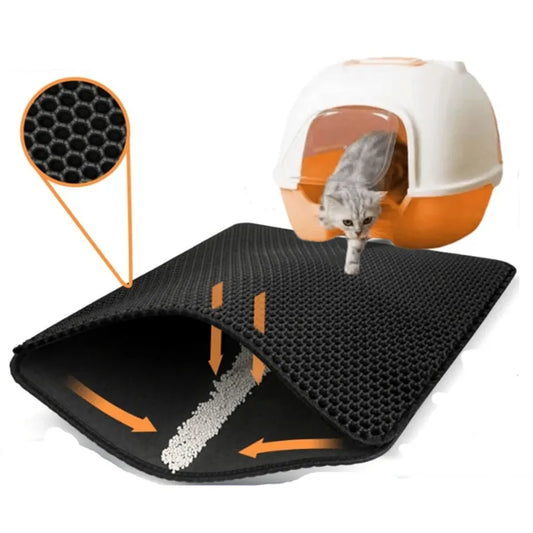 Non-Slip Cat Litter Mat – Large Double Layer, Waterproof and Wear-Resistant