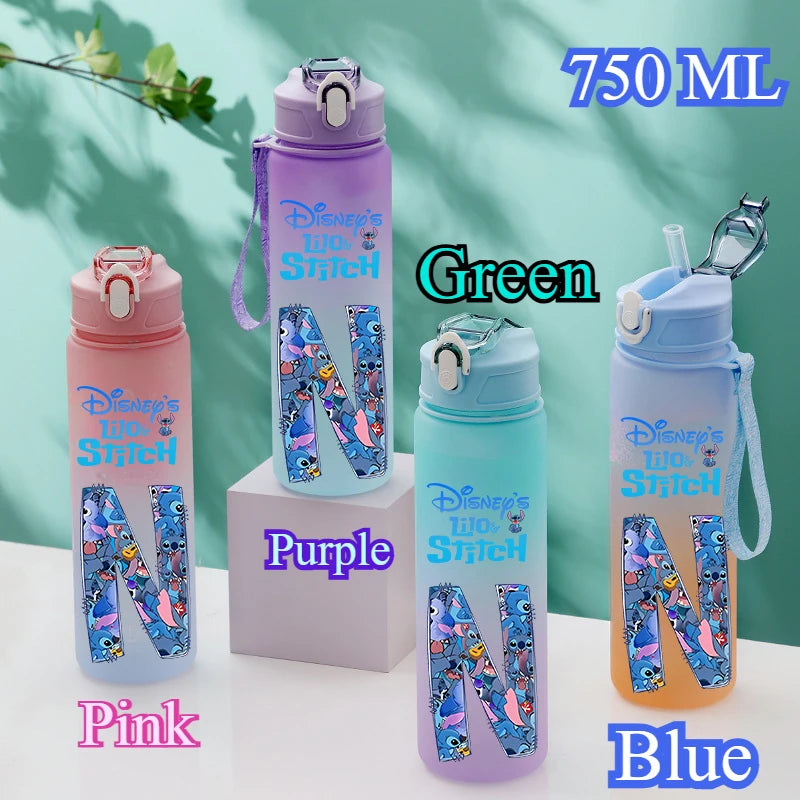 Gourde Disney 750 ML avec lettres A-Z – Grande capacité, portable, imprimée avec personnages d’anime, idéale pour l’extérieur et cadeau.