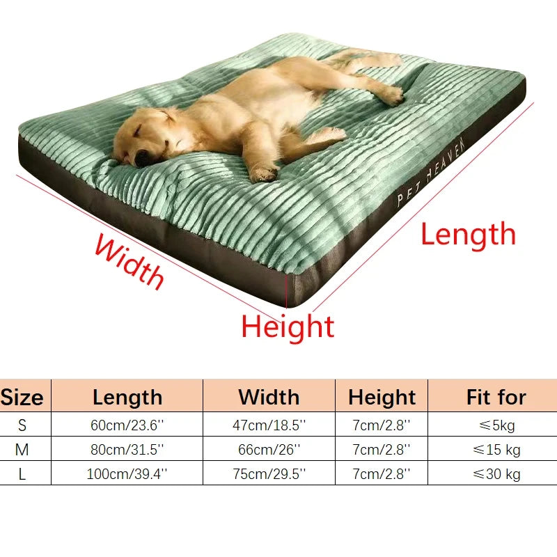 Warm Winter Dog Bed – Soft Corduroy Mat, Washable and Detachable, for Small, Medium, and Large Dogs