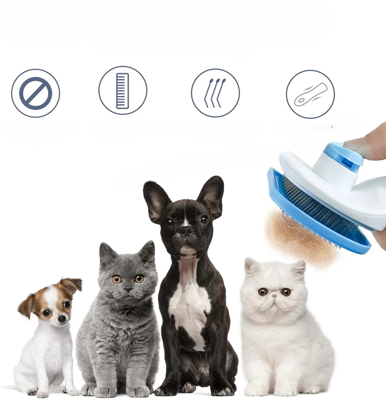 Spazzola depilatoria per cani e gatti – pettine da toelettatura per peli lunghi, rimozione efficace dei peli, spazzola da bagno per animali