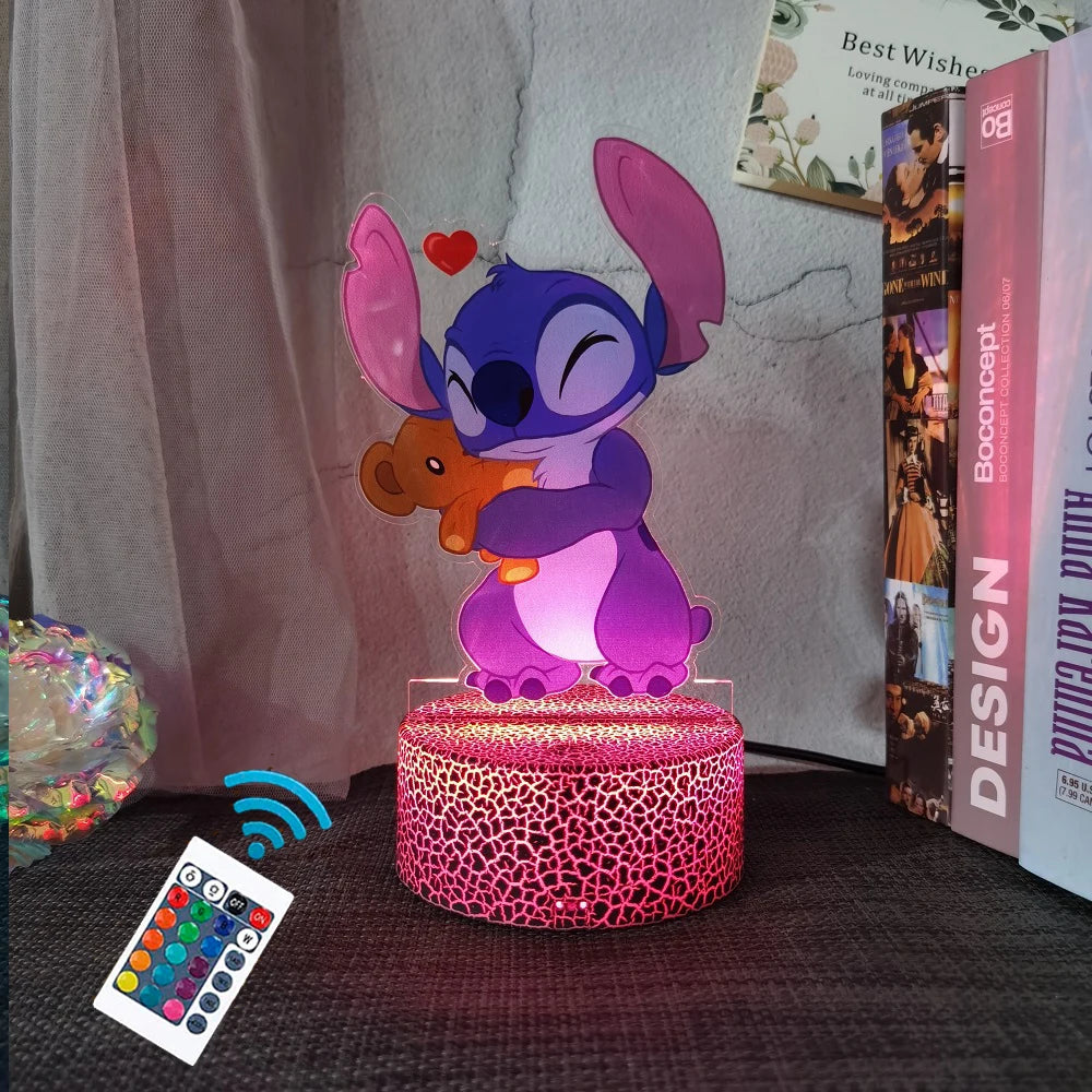 Lampada Notturna Lilo & Stitch™ 3D LED Multicolore – 16 Colori & Telecomando Intelligente | Regalo per Bambini & Decorazione Magica per la Camera 🌙✨