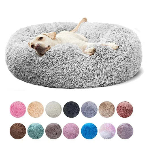 Round Pet Bed – Cozy and Warm Plush Sofa for Dogs and Cats, All Sizes