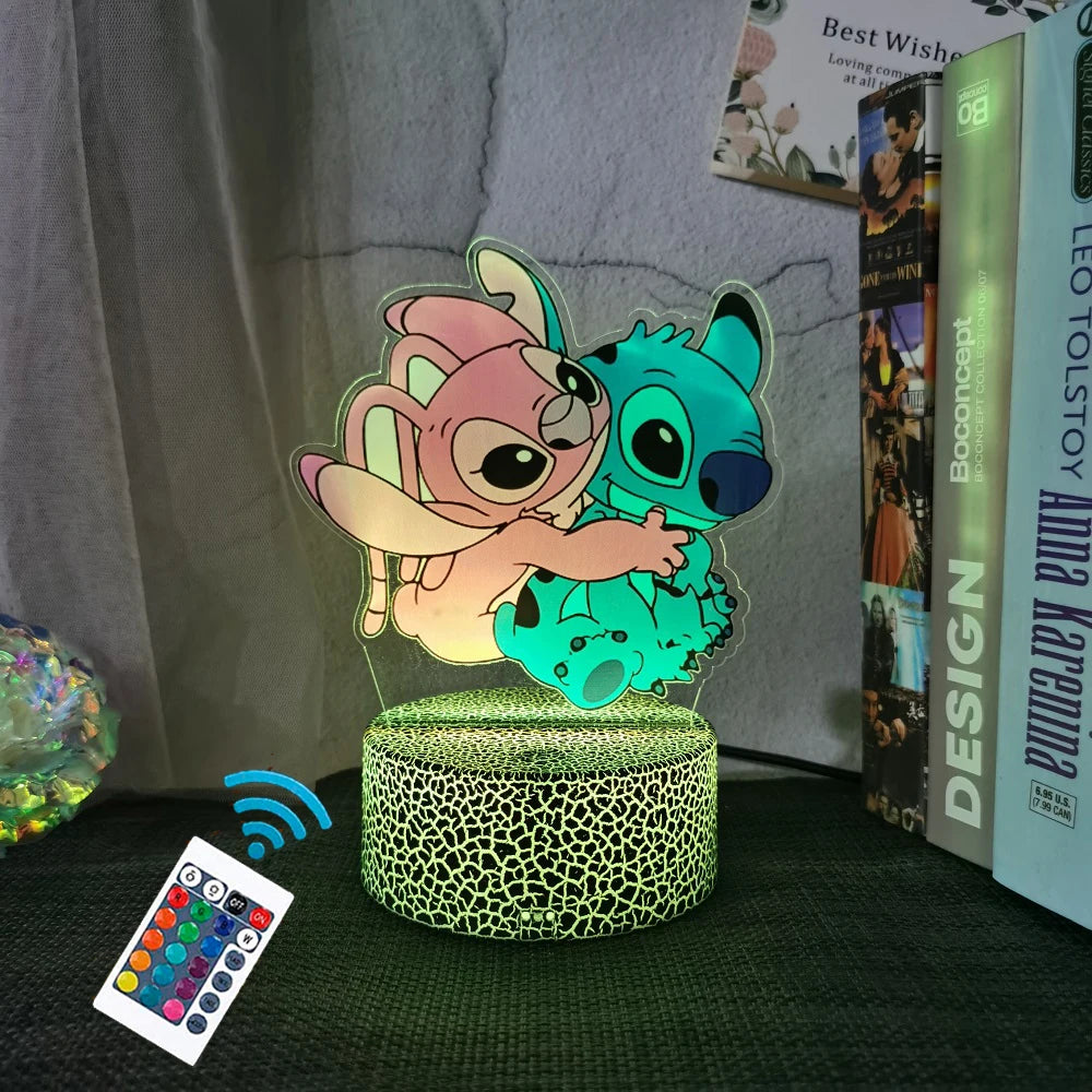 Lampada Notturna Lilo & Stitch™ 3D LED Multicolore – 16 Colori & Telecomando Intelligente | Regalo per Bambini & Decorazione Magica per la Camera 🌙✨