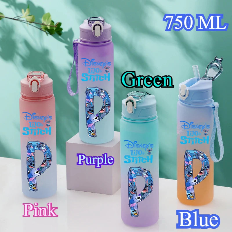 Gourde Disney 750 ML avec lettres A-Z – Grande capacité, portable, imprimée avec personnages d’anime, idéale pour l’extérieur et cadeau.