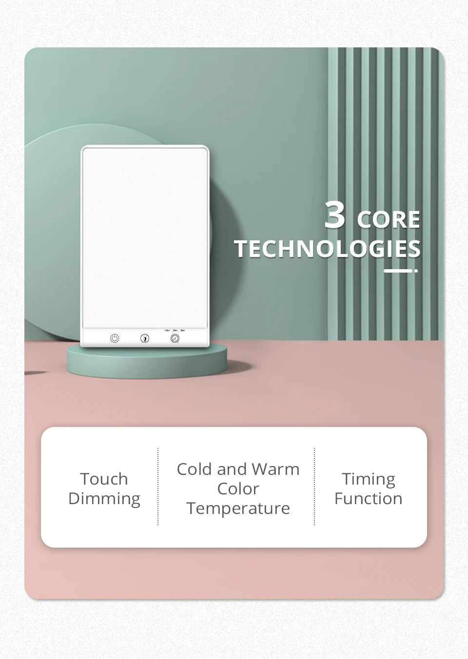 SAD Light Therapy Lamp – 10,000 Lux, USB, Winter Blues Relief