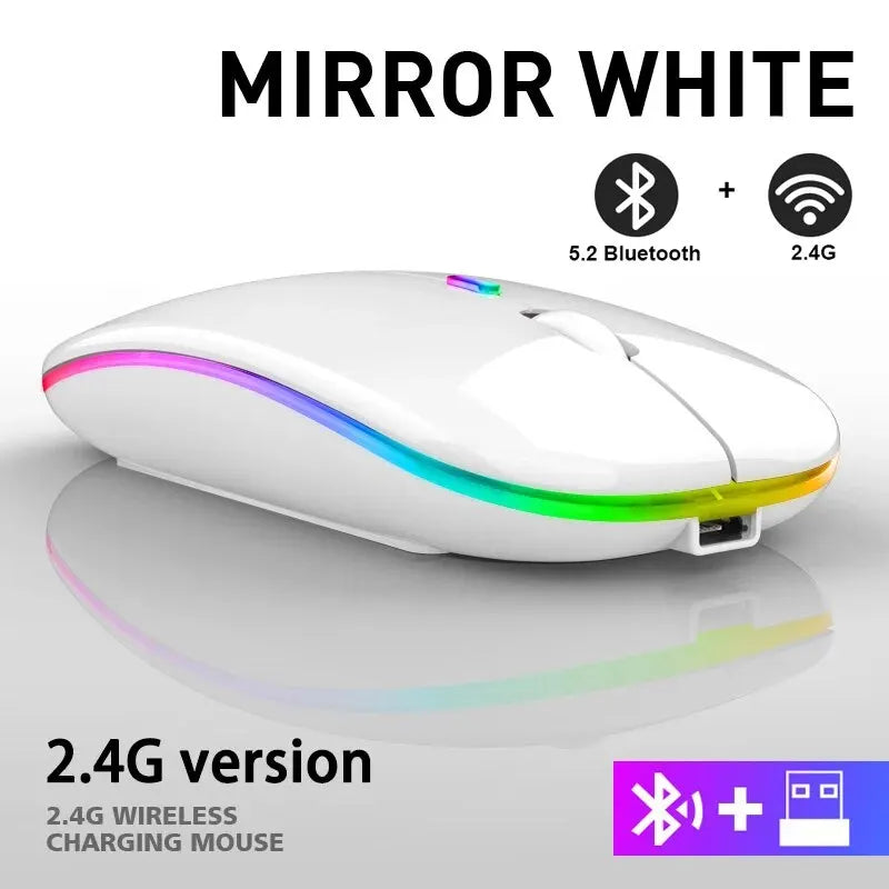 Mouse da gaming Bluetooth wireless RGB – Ergonomico & ricaricabile per PC e laptop