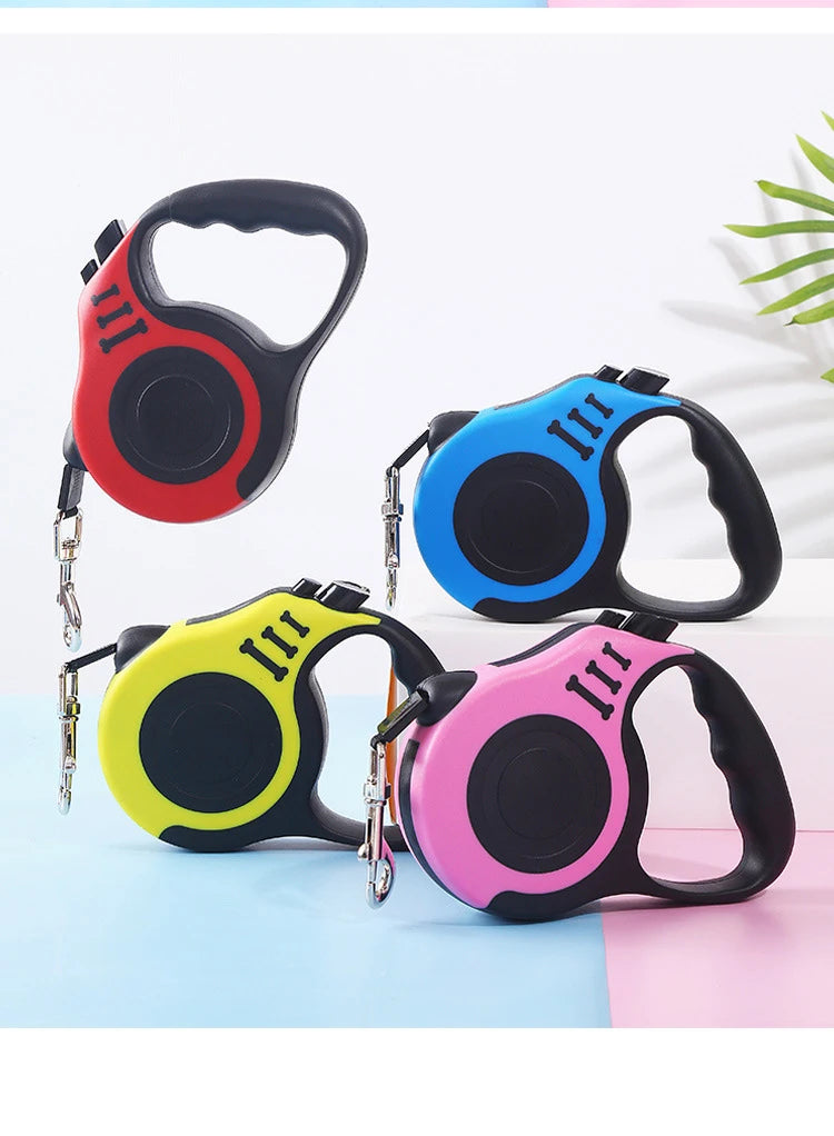 Retractable Dog Leash – 3 m / 5 m, Durable Nylon, Comfortable Handle, for Small and Medium Dogs