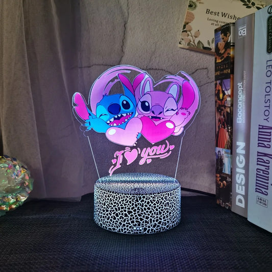 Lampada Notturna Lilo & Stitch™ 3D LED Multicolore – 16 Colori & Telecomando Intelligente | Regalo per Bambini & Decorazione Magica per la Camera 🌙✨