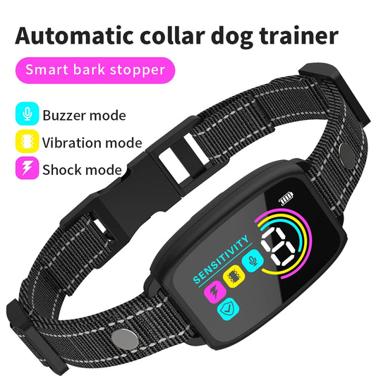 Smart Anti-Bark Collar for Dogs – USB-C Rechargeable, Shock & Vibration, Effective Training for All Sizes