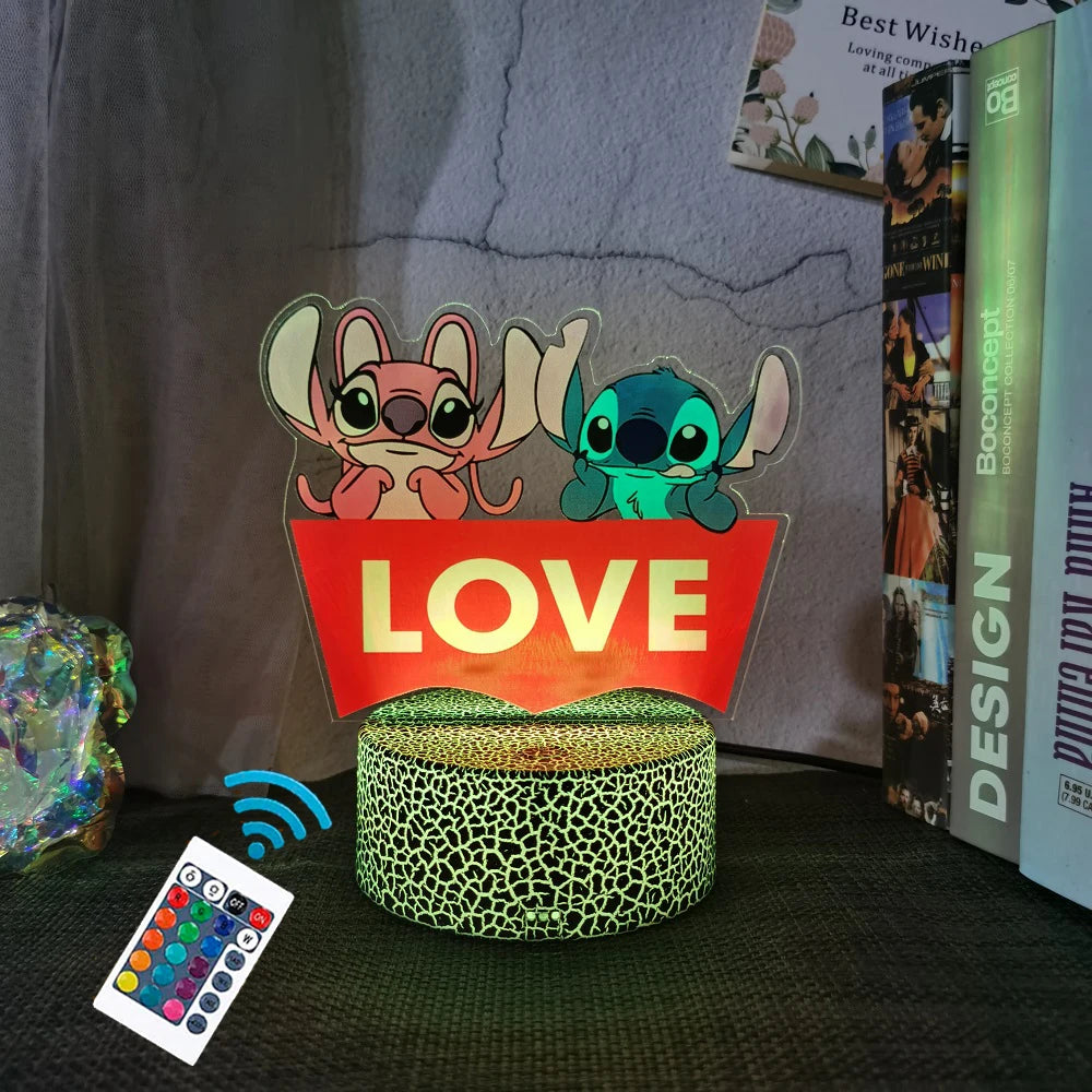 Lampada Notturna Lilo & Stitch™ 3D LED Multicolore – 16 Colori & Telecomando Intelligente | Regalo per Bambini & Decorazione Magica per la Camera 🌙✨