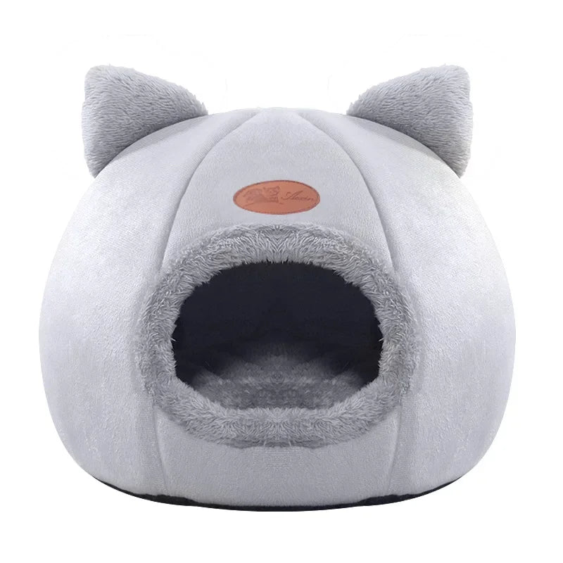 Winter Cat Bed – Cozy and Comfortable Nest with Inner Mat and Cave for Small and Medium Cats