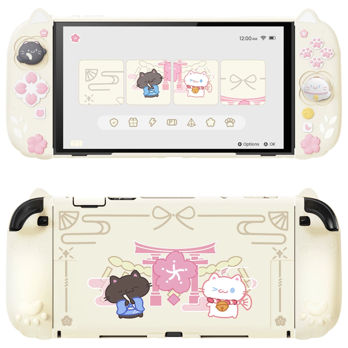 PlayVital Cherry Blossom Kitten™ – Custodia rosa adorabile con maniglie in silicone per Nintendo Switch 2 | Protezione e stile kawaii giapponese 🌸🐱