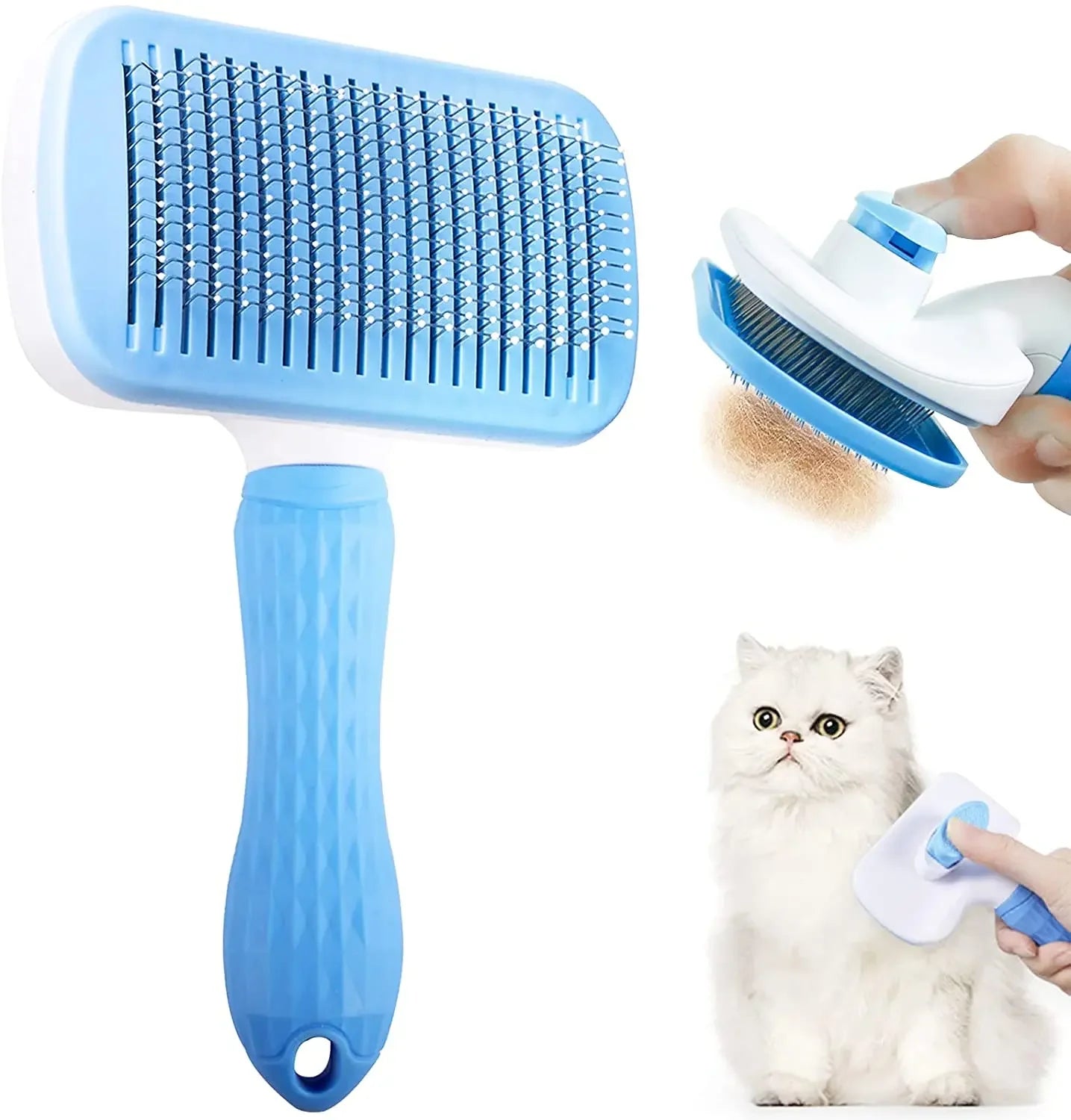 Deshedding brush for dogs and cats – grooming comb for long hair, effective hair removal, pet bath brush