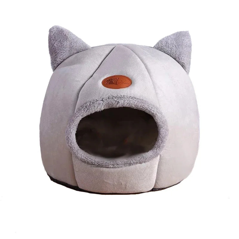Winter Cat Bed – Cozy and Comfortable Nest with Inner Mat and Cave for Small and Medium Cats