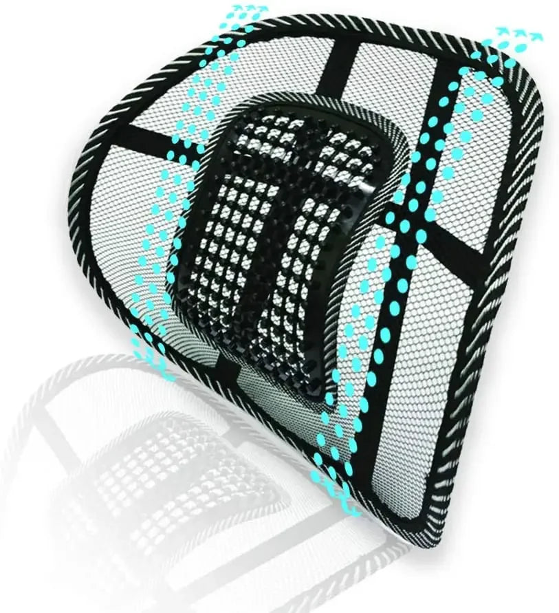Lumbar Mesh Cushion with Massage – Comfort & Support for Car, Office & Home