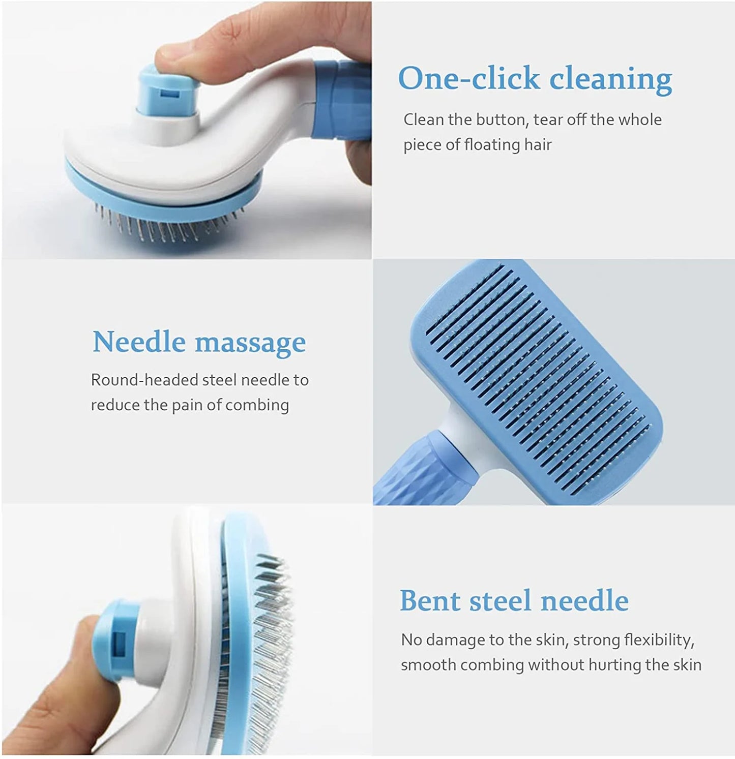 Deshedding brush for dogs and cats – grooming comb for long hair, effective hair removal, pet bath brush
