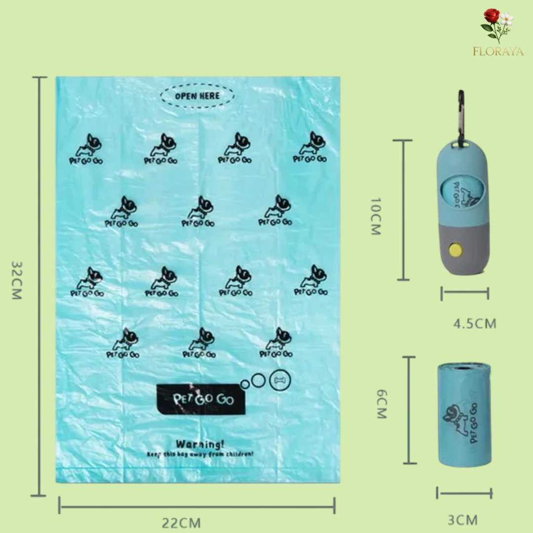 Distributore di sacchetti per escrementi di cane con gancio sospeso, sacchetti da viaggio portatili, raccolta degli escrementi del cane, pulizia degli animali domestici con illuminazione a LED