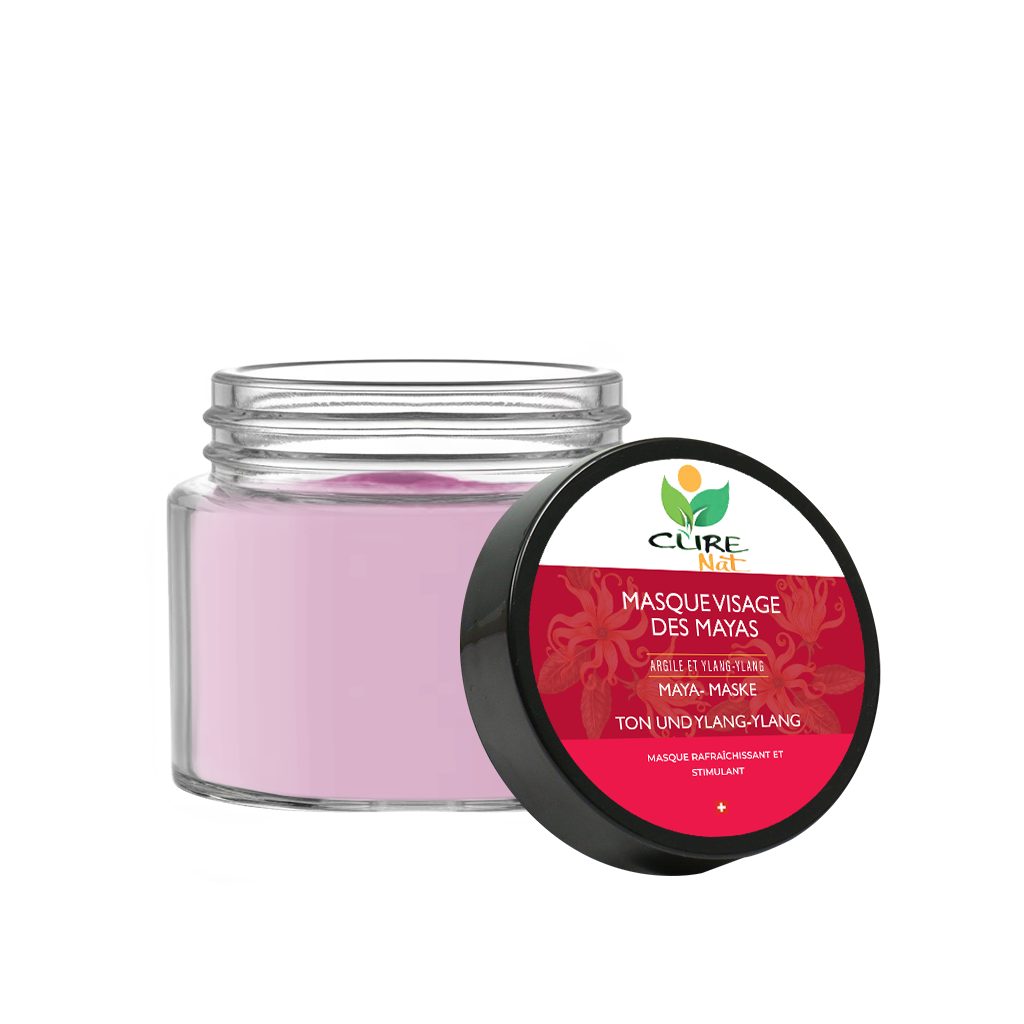 Mayan Facial Mask – Red & White Clay, Ylang-Ylang | Deep Pore Cleansing & Radiant Skin