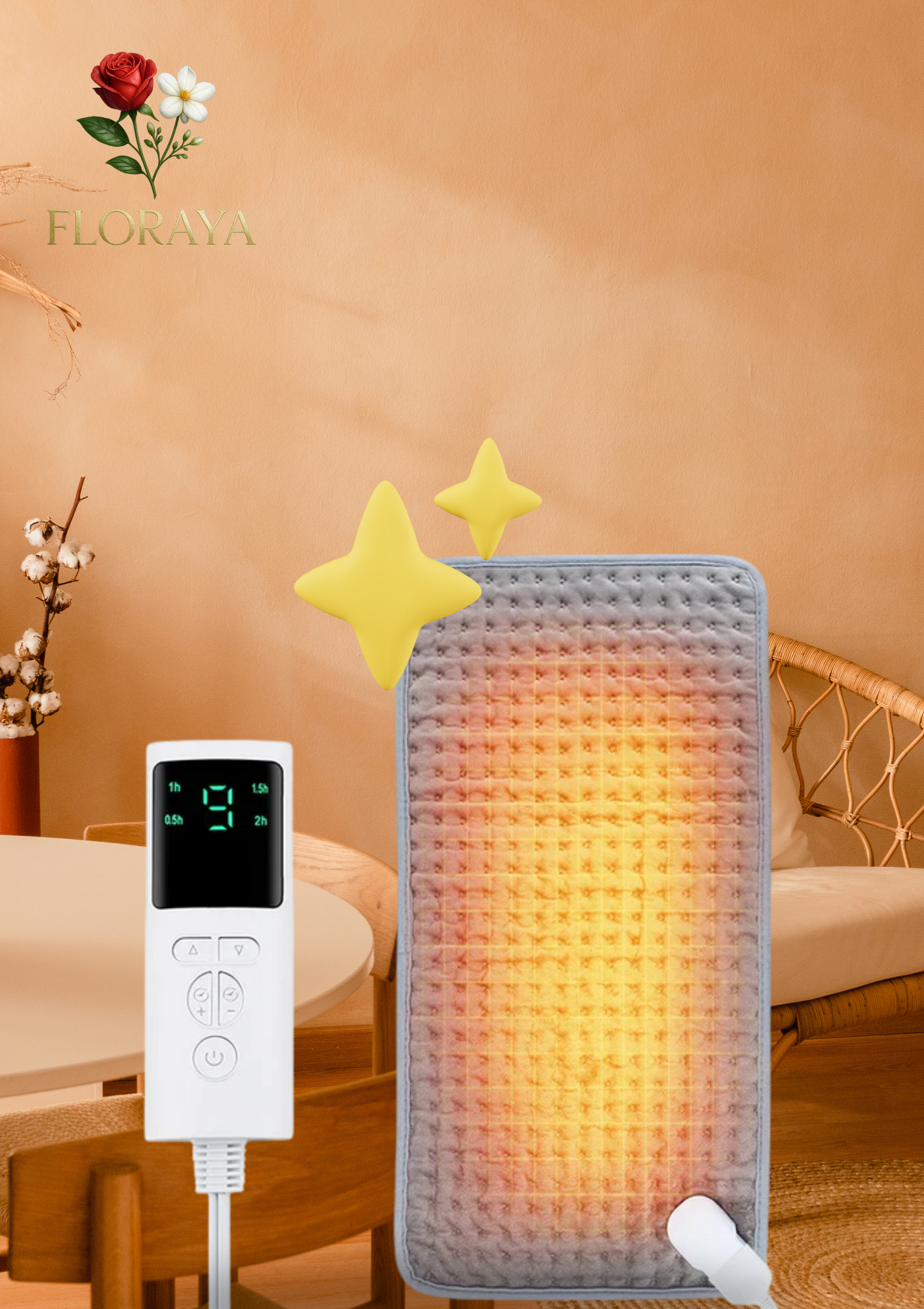 Coperta Riscaldante Elettrica Ultra Morbida 58×29 cm – 9 Livelli di Calore, Timer Intelligente, Tessuto in Micro-Peluche Lavabile