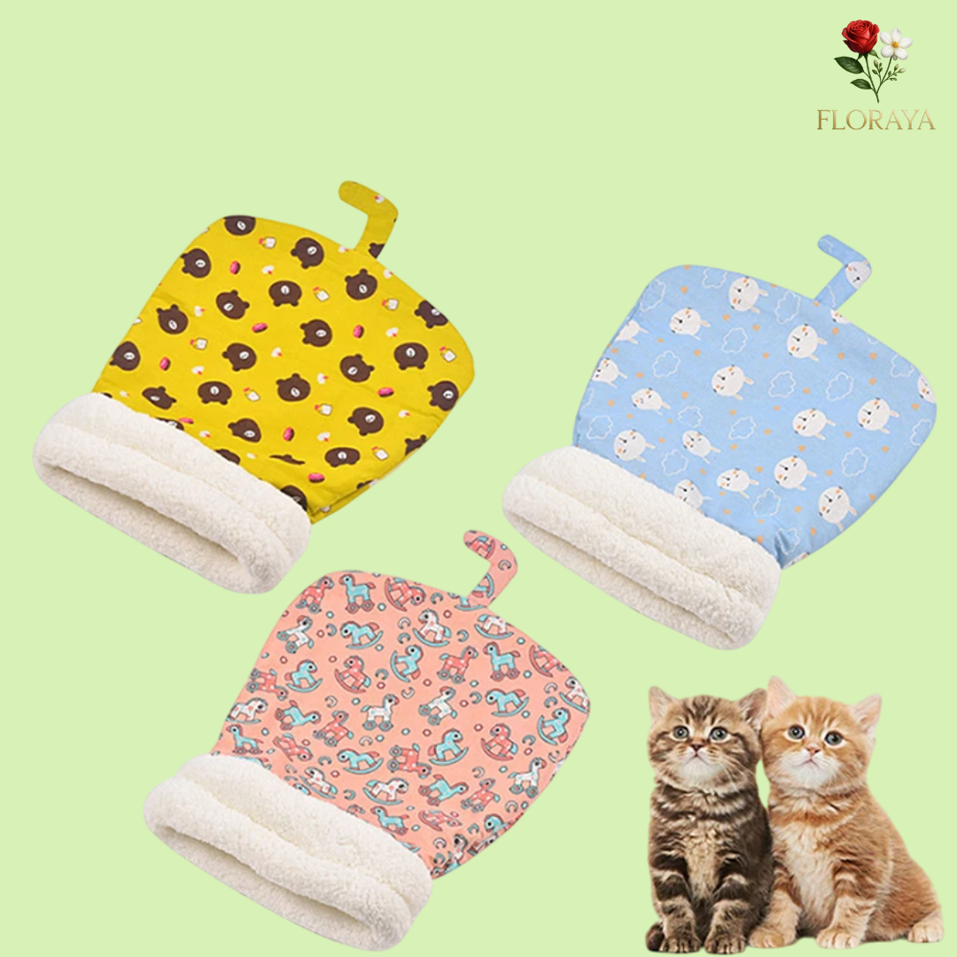 Letto chiuso caldo per gatti – sacco a pelo accogliente in lana, ideale per autunno e inverno