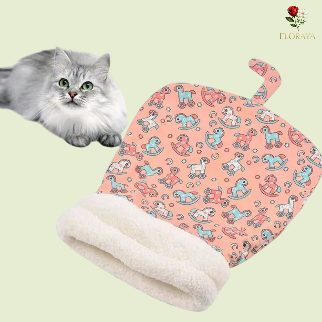 Letto chiuso caldo per gatti – sacco a pelo accogliente in lana, ideale per autunno e inverno