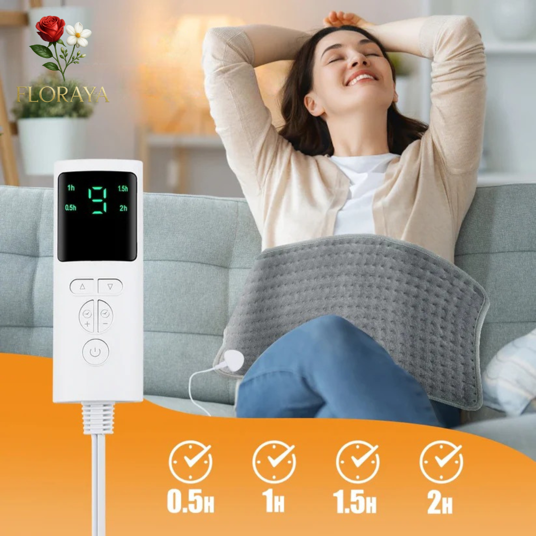 Coperta Riscaldante Elettrica Ultra Morbida 58×29 cm – 9 Livelli di Calore, Timer Intelligente, Tessuto in Micro-Peluche Lavabile