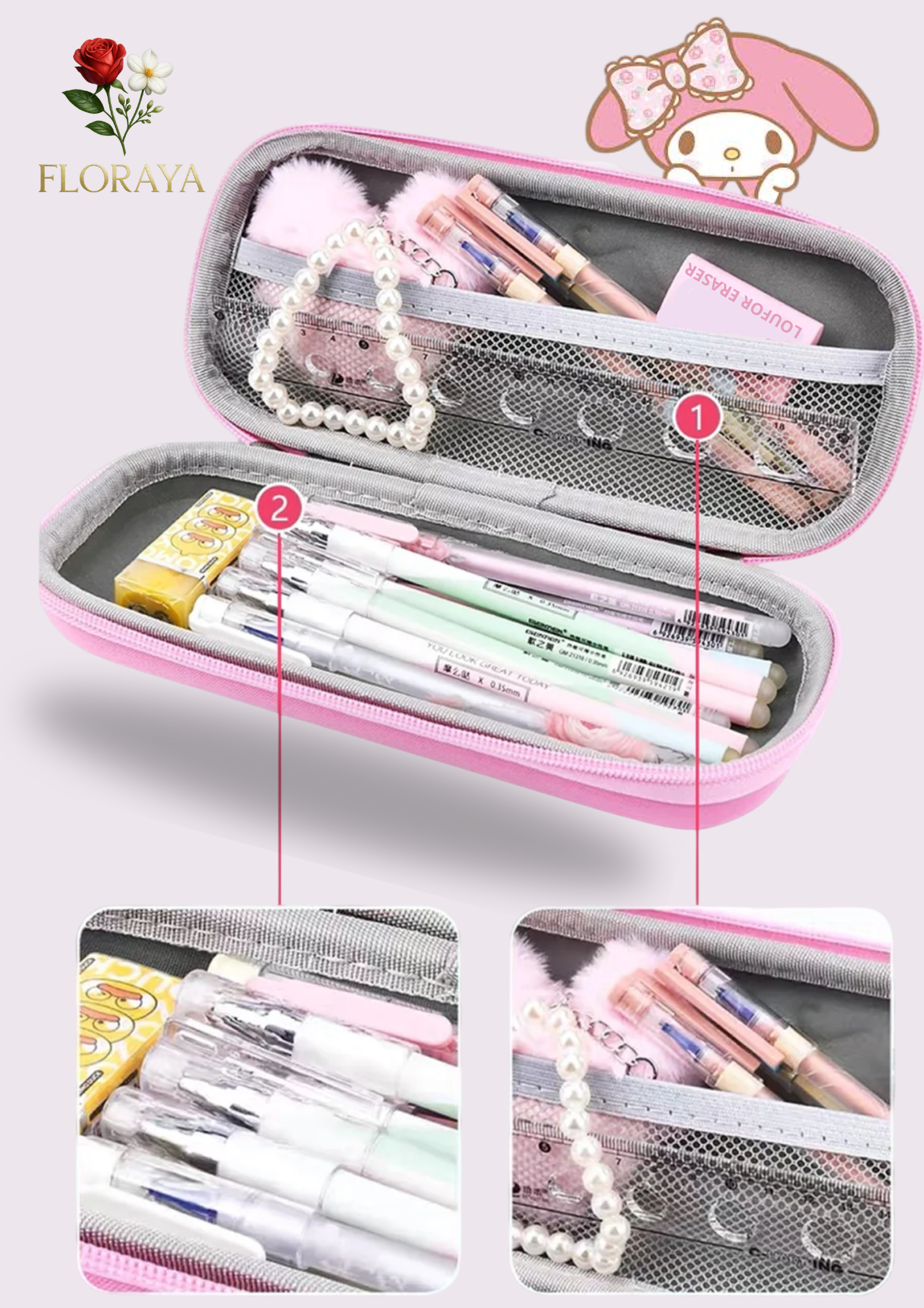 Astuccio Kawaii Sanrio 3D – Hello Kitty, Kuromi e Cinnamoroll | Grande Capacità, Design Adorabile per Studenti e Bambini 🎀